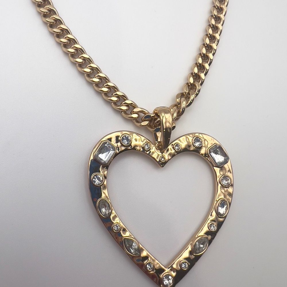 Melrose and Market Gold Heart Necklace with Multicolor Gems - Picture 9 of 11